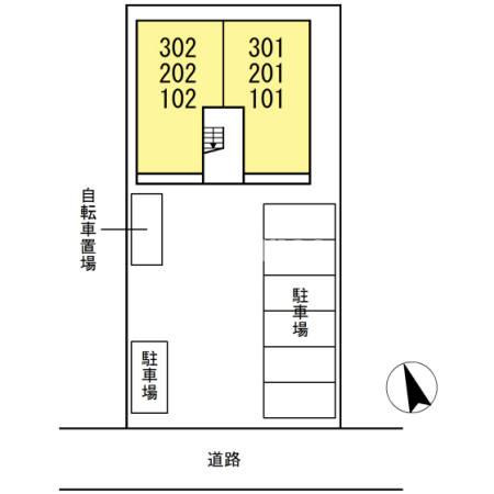 江南市古知野町宮裏のアパートの区画図