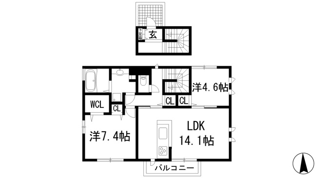 【間取り】 | ラ　ポール甲東園