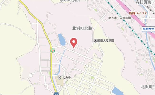 【地図】 | 高砂市北浜町北脇　土地（B号地） | 北浜小学校、鹿島中学校