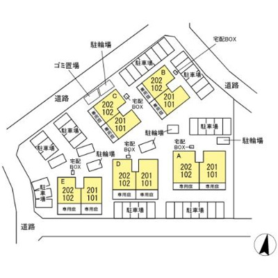 【区画図】 | リビングタウンほたる野E