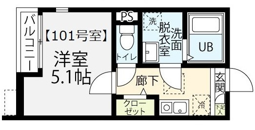 【間取り】 | メルディア梅田5丁目Ⅶ