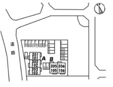 メゾン　ラ　パヴィエ　A棟の区画図