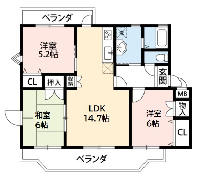 【間取り】 | グランドール・ベルI