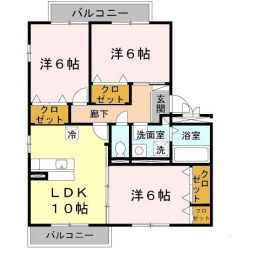 クレールE棟の間取り