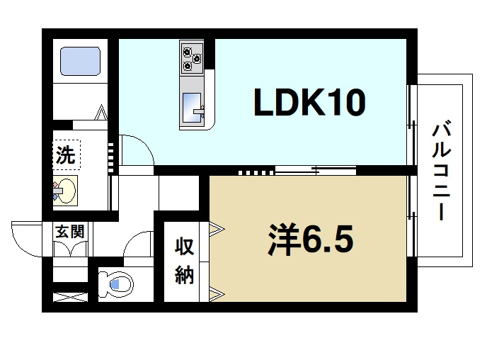 サニーハイツ（州見台）の間取り|広々とした間取りです