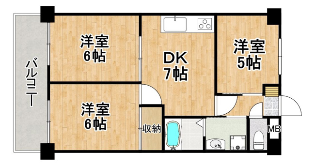 【間取り】 | 東邦マンション博多駅東
