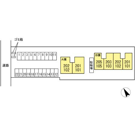 シャンツェB棟の区画図