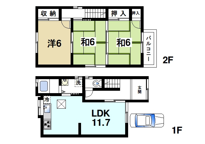 南紀寺町5丁目貸家の間取り|和室のある間取りです