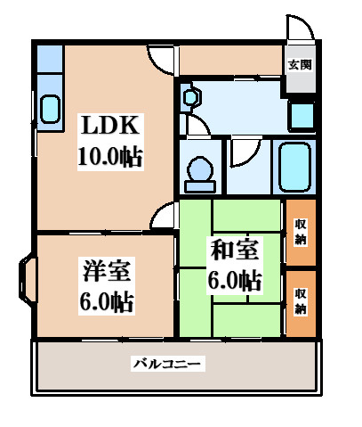 【間取り】 | ビートル山本北E棟