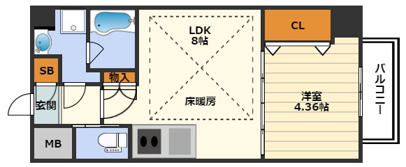 松ヶ枝町プライマリーワンの間取り