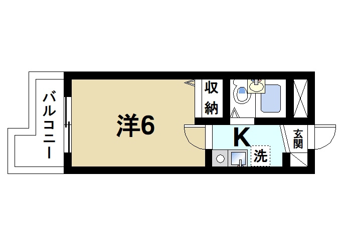 シティパレス富雄北の間取り|一人暮らしも快適に満喫できる間取りです