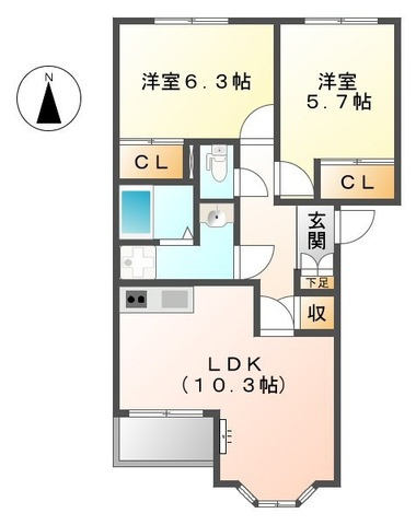 カーザ 浅野の間取り|間取図