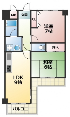 グリーンたちばなの間取り