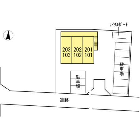 上益城郡益城町大字惣領のアパートの区画図