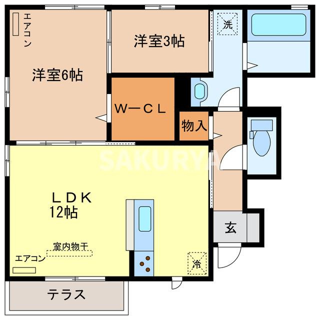 clair TOMIHISA B「クレール富久　B」の間取り