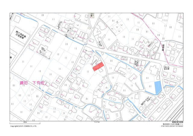 鏡町下有佐土地の地図