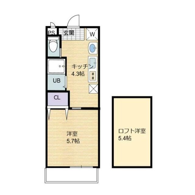 菊池郡菊陽町光の森７丁目のアパートの間取り