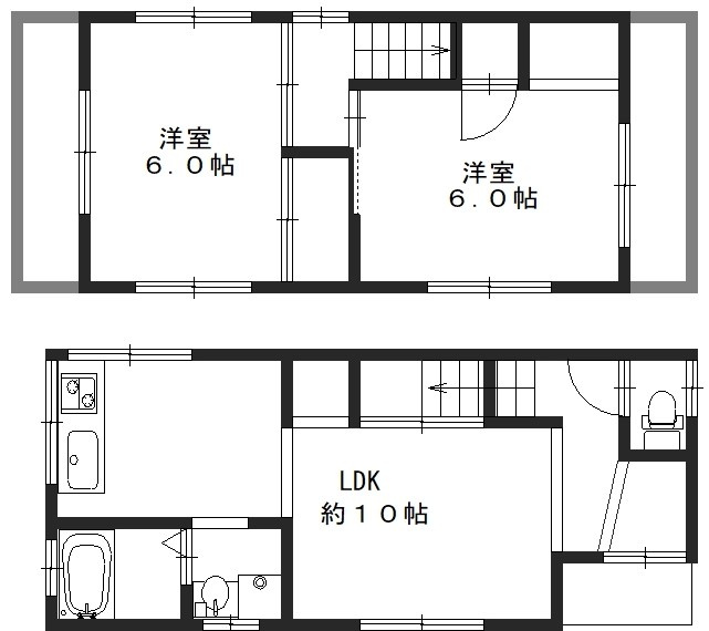 友井2丁目貸家の間取り