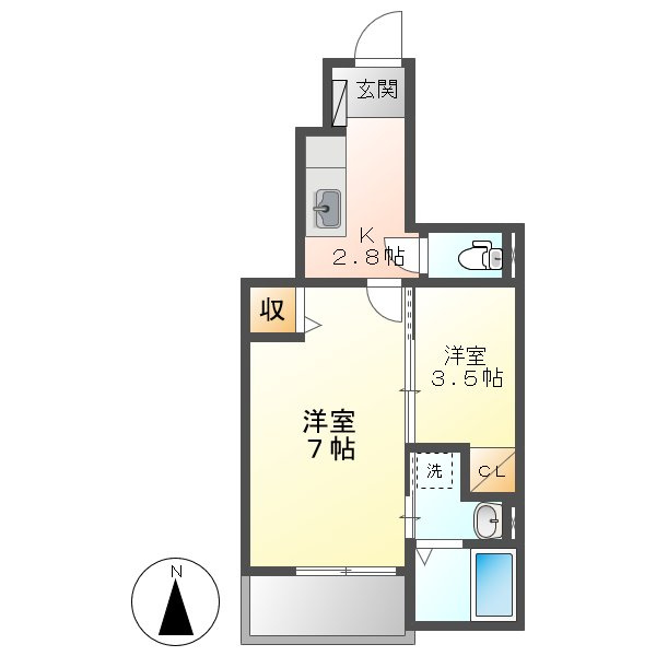 ヴィラ・マウントワン上東Bの間取り
