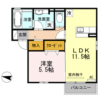 【間取り】 | ウィット西深津 　A