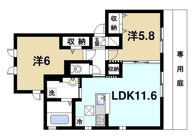 ディーグラフォート　Ⅱの間取り|お庭のついた間取りです