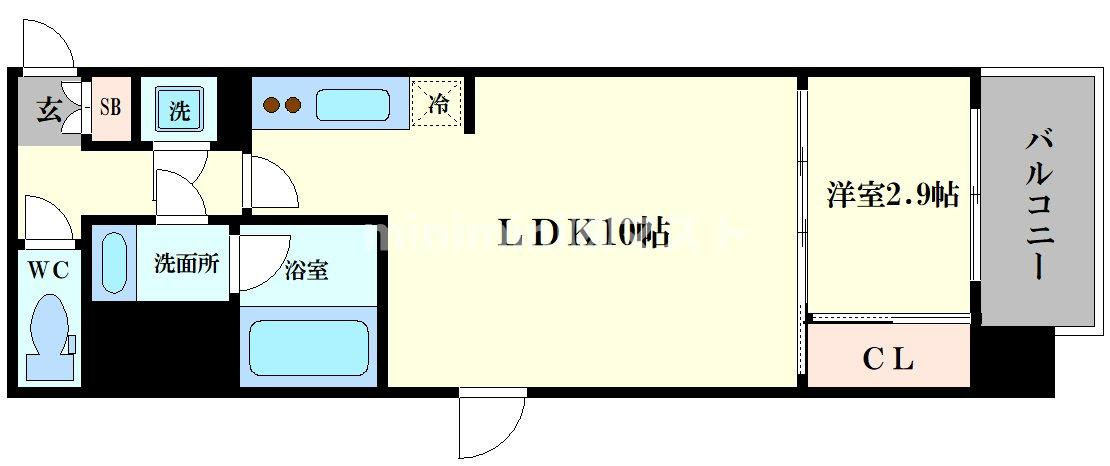 シーズンフラッツ阿波座の間取り
