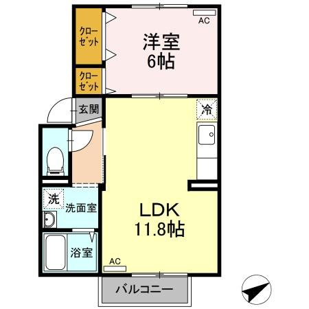 Newプレジール倉敷A棟の間取り