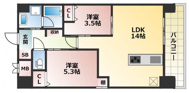 グランマーレ小路駅前の間取り