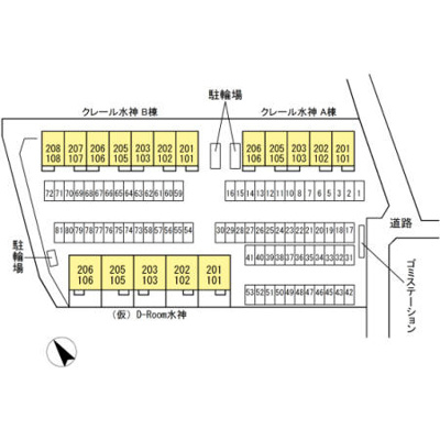 【区画図】 | クレール水神Ｂ棟