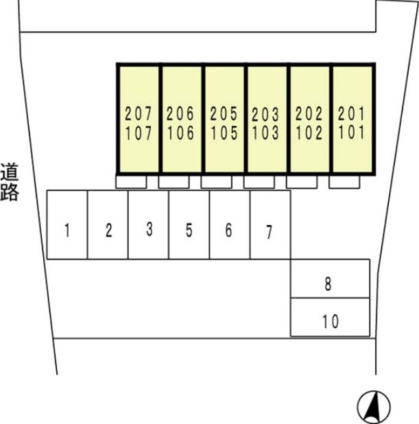 アメニティ大美野Aの区画図