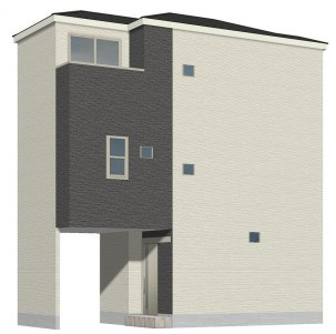 新築戸建　（川崎区鋼管通3丁目）の外観パース|新築戸建　JR南武線「浜川崎」駅徒歩8分　2階リビング16帖　全居室収納　3LDK　2面バルコニー