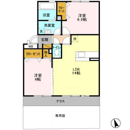 【間取り】 | リビングタウン稲毛の杜 B