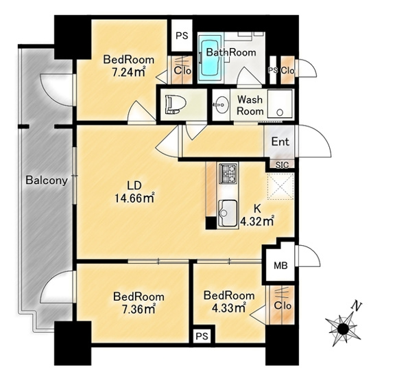 【間取り】 | MODERN PALAZZO 天神南Ⅱ
