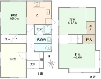 【間取り】 | 上高野畑ヶ田町　中古戸建・庭付き☆南向き・