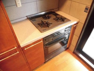 サンシティドムス鴨川のキッチン|３口ガスコンロ