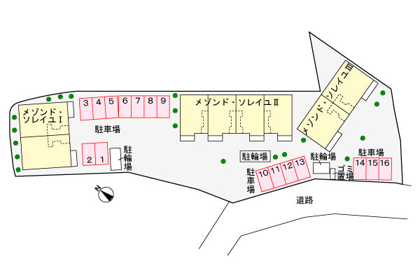 メゾンドソレイユⅡの区画図