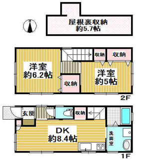 【間取り】 | 宝塚市谷口町新築戸建 | 収納豊富な２LDKの間取りです♪収納豊富な室内です！！自由設計できます！！