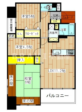アーデンタワー新町　BRAVI不動産の間取り|【アーデンタワー新町】間取り