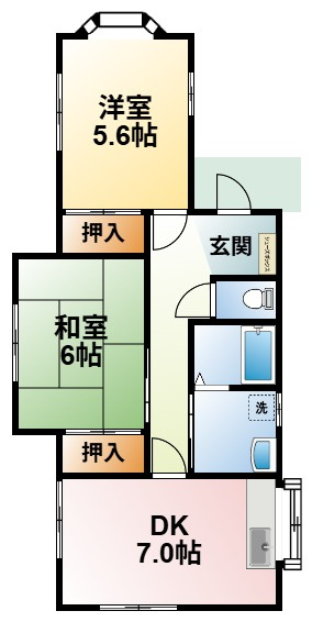 白子町五井貸家の間取り