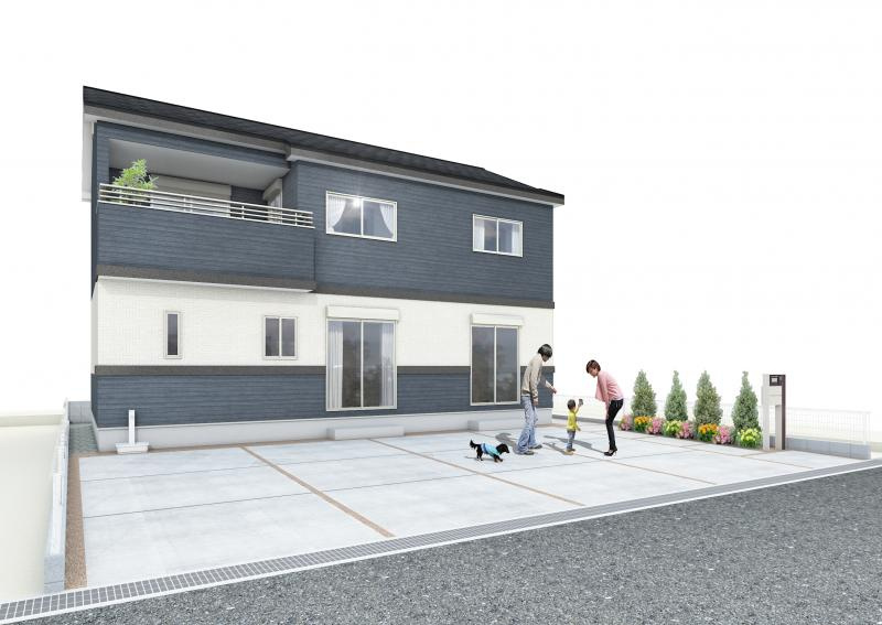 ブルーミングガーデン　岡山市中区下の外観パース
