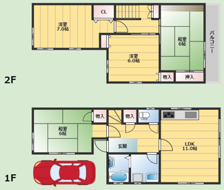 【間取り】 | 箕面市瀬川２丁目貸家