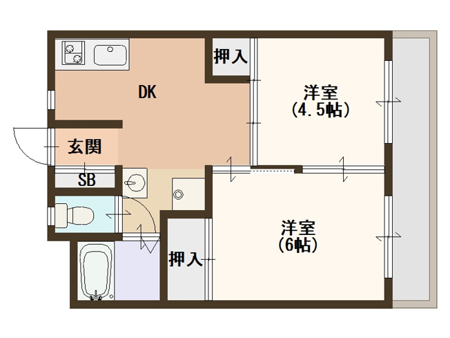 【間取り】 | グリーンコーポ北加賀屋