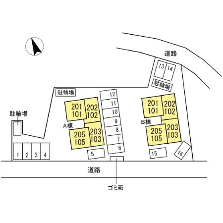 パストラルＫＡ棟の区画図
