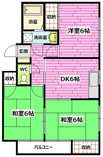セゾンユウワの間取り