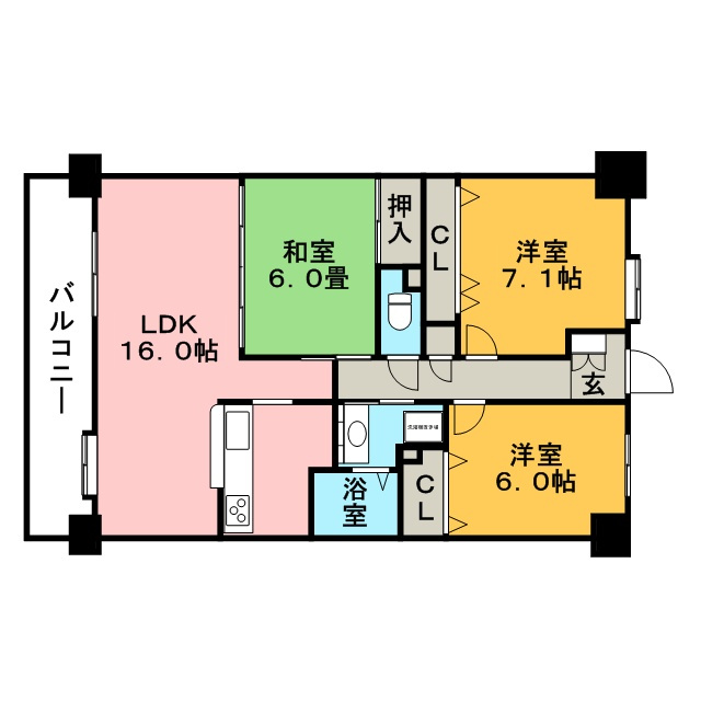 エバーライフネアシティ久留米壱番館【キャッシュバック対象物件】の間取り