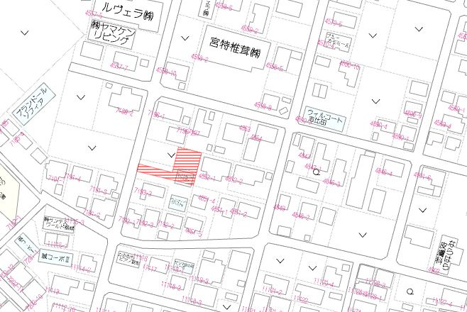 都城市志比田町の売地の土地図