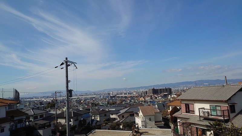 四條畷市岡山東５丁目の売地の展望|2022年2月撮影