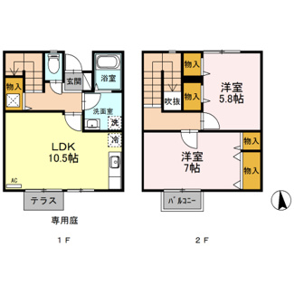 【間取り】 | リースランド平出C