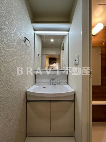 セイワパレス森ノ宮中央 BRAVI不動産の独立洗面台|【セイワパレス森ノ宮中央】独立洗面台、小物を置くことができて便利です
