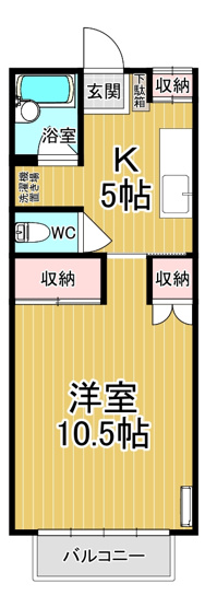 【間取り】 | TOYOUKEハイツ | 単身者専用専用のお部屋です♪